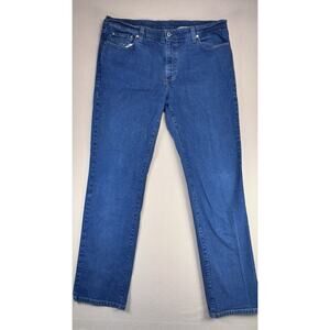 L L Bean Blue Jeans 40x34 Men's Standard Fit Dark Wash Tapered Cotton Vintage